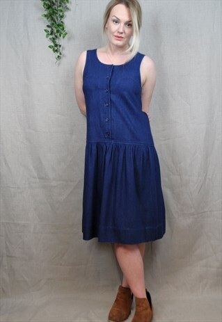DENIM DROP WAIST DRESS