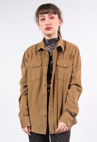 VINTAGE 90'S BROWN CORD SHIRT