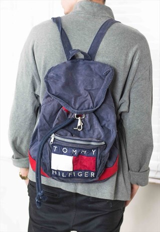 VINTAGE TOMMY HILFIGER BACKPACK RUCKSACK BIG LOGO X 20.8