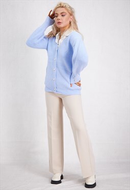 Powder Blue Golden Button Cardigon ONE SIZE FIT (10 to 14)