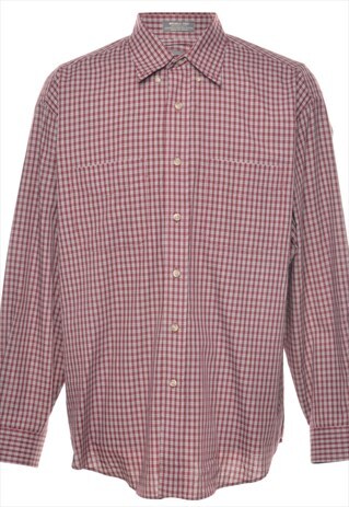 BEYOND RETRO VINTAGE VAN HEUSEN LONG SLEEVE MAROON & WHITE C