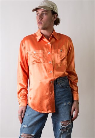 SATIN BUTTON DOWN SHIRT