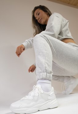 Light Grey Crop Sweatshirt Jumper Loungewear