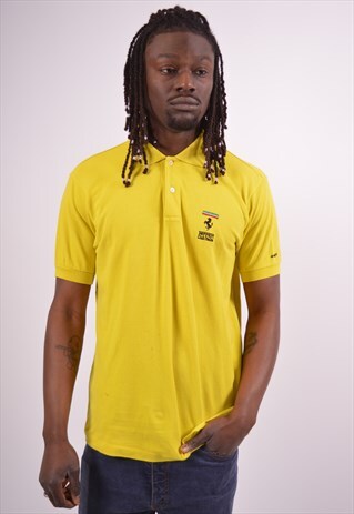 VINTAGE FERRARI POLO SHIRT YELLOW