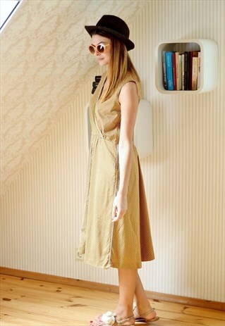 LIGHT BROWN POLKA DOT DRESS