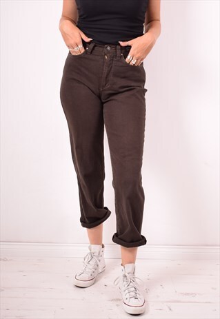 VERSACE WOMENS VINTAGE JEANS W27 L28 BROWN 90S