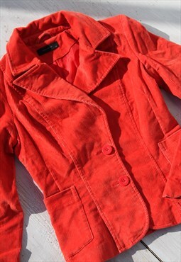 Vintage orange corduroy cotton jacket,blazer.