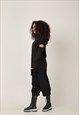 ASYMMETRICAL HOODIE DRESS WITH CIRCLE POCKET AND OPEN SLEEVE
