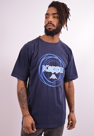 KAPPA MENS VINTAGE T-SHIRT TOP XL BLUE 90S