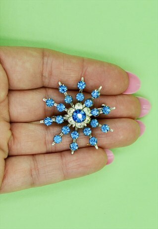 30S SNOWFLAKE BROOCH STATEMENT GLAM PARTY VINTAGE JEWELLERY