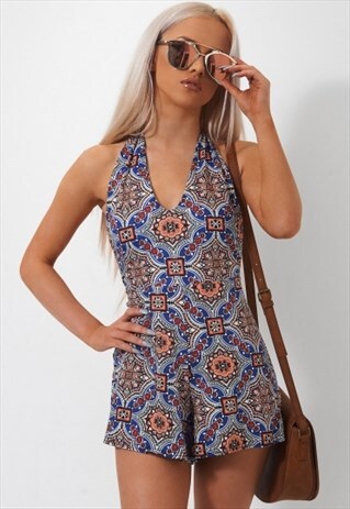 TAIGA BOHEMIAN BACKLESS PLAYSUIT