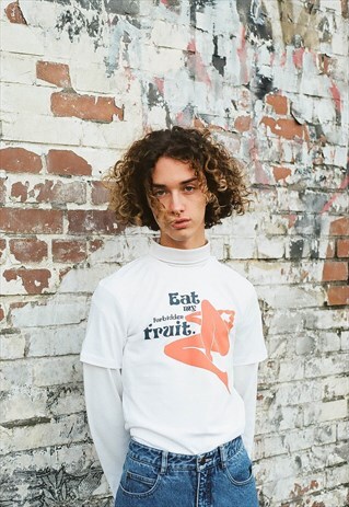 EAT MY FORBIDDEN FRUIT WHITE T-SHIRT