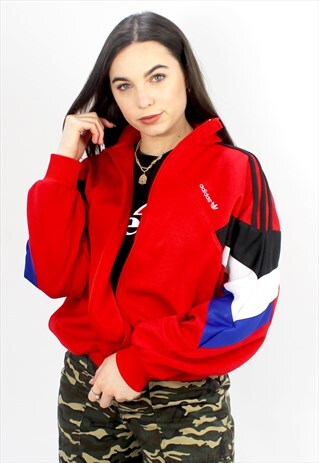 90'S RETRO RED OVERSIZED TRACK JACKET