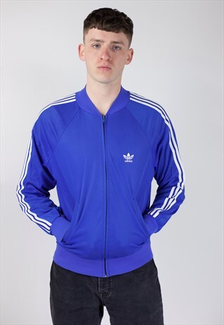 VINTAGE ADIDAS BLUE ZIP UP 90'S JACKET