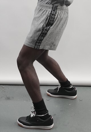 VINTAGE 90'S CHAMPION TAPED GREY SPORTS SHORTS
