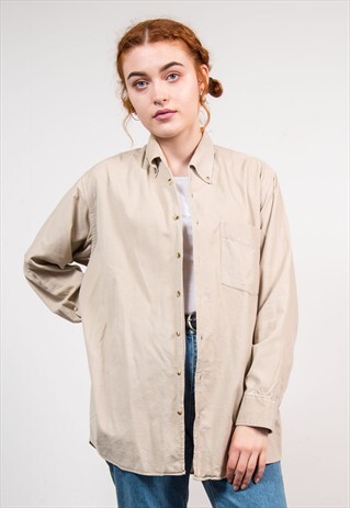 VINTAGE 90'S BEIGE CORD SHIRT
