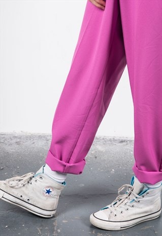 VINTAGE 1990S PINK HIGH-WAISTED TROUSERS