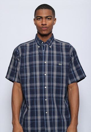 VINTAGE LACOSTE LOGO SHORT SLEEVE SHIRT BLUE