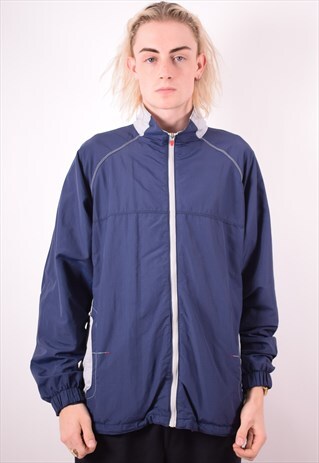 LOTTO MENS VINTAGE TRACKSUIT TOP JACKET XXL BLUE 90S