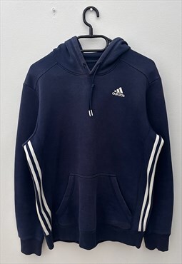 Retro adidas navy blue graphic logo hoodie small 