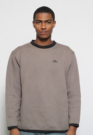 VINTAGE KAPPA CREW NECK LOGO SWEATSHIRT GREY