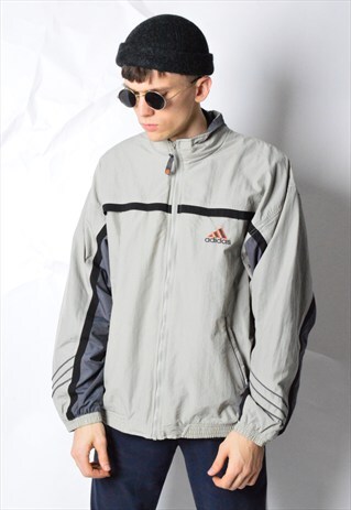 VINTAGE 90S GREY ADIDAS SHELL JACKET