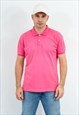 LACOSTE POLO SHIRT VINTAGE Y2K IN PINK COLLARED SHORT SLEEVE