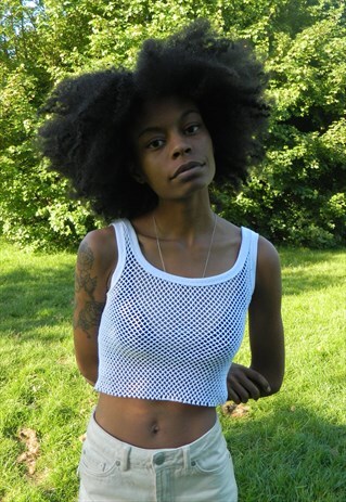 BLACK MESH CROP TOP