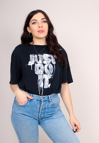 VINTAGE 90S OVERSIZED BLACK NIKE T-SHIRT