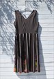 ROBERTO CAVALLI STOCK BLUE-BLACK/MULTI COLOR PLEATED DRESS