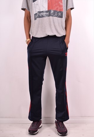 ADIDAS MENS VINTAGE TRACKSUIT TROUSERS W40 L29 NAVY BLUE 90S