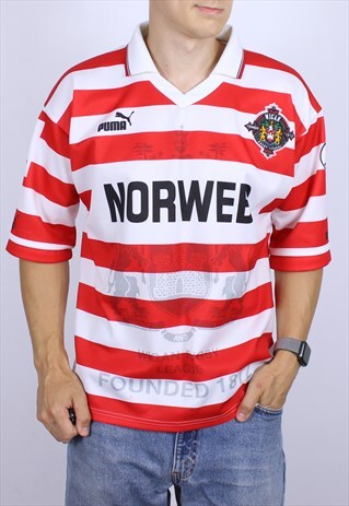 VINTAGE MENS RUGBY LEAGUE WIGAN WARRIORS 1995 SHIRT JERSEY