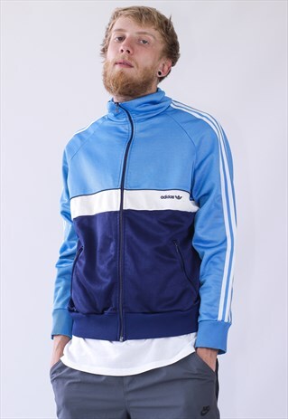 80S VINTAGE MENS ADIDAS TEAM TRACK TOP LOGO JACKET