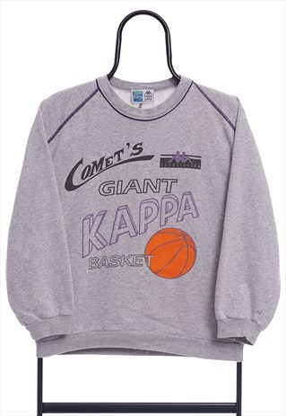 VINTAGE KAPPA BASKETBALL GREY GRAPHIC SWEATSHIRT WOMENS