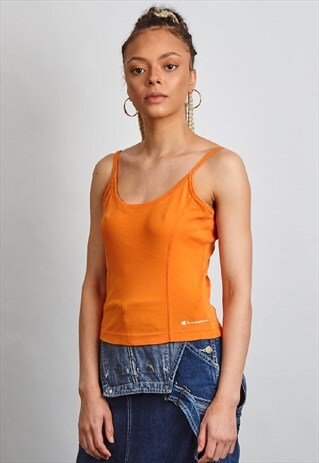 VINTAGE 90'S CHAMPION ORANGE FITTED CAMI TOP