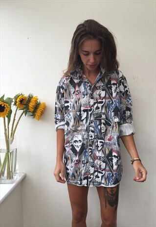 CRAZY PATTERN OVERSIZED RETRO VINTAGE UNISEX FESTIVAL SHIRT