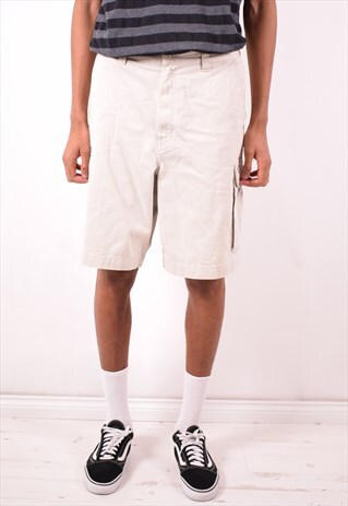 TOMMY HILFIGER MENS VINTAGE CARGO SHORTS W36 BEIGE 90S