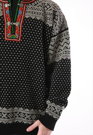 90S VINTAGE RAUMA WOOL NORDIC NORWAY SWEATER JUMPER 13841