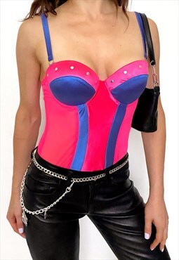 Y2K Purple and Pink Bustier Top