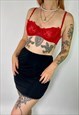 VINTAGE BEAUTIFUL 90S RED FLORAL LACE WIRED BRA