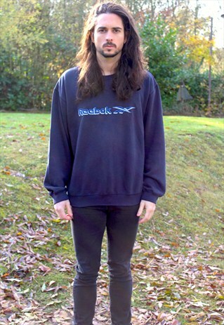VINTAGE 90S REEBOK SWEATSHIRT JUMPER - MEDIUM - STITCHED