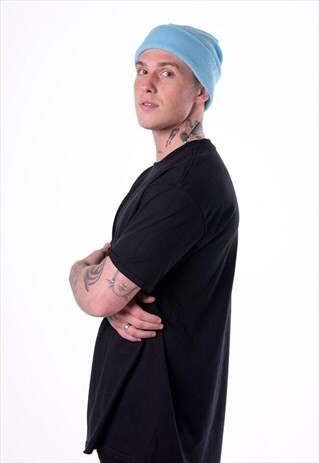 ESSENTIAL CUFFED BEANIE HAT - SKY BLUE