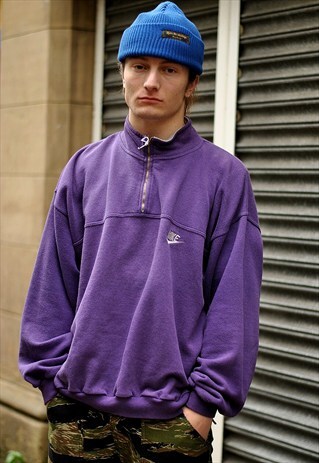 VINTAGE NIKE 1/4 ZIP SPELL OUT SWEATER