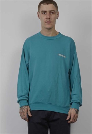 VINTAGE 80'S ADIDAS TURQUOISE SWEATER
