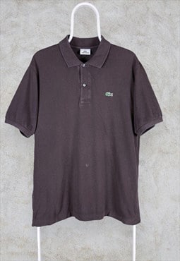 Vintage Lacoste Brown Polo Shirt Short Sleeve Men's Large 5