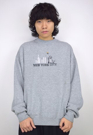 VINTAGE 90S GREY NYC SWEATSHIRT