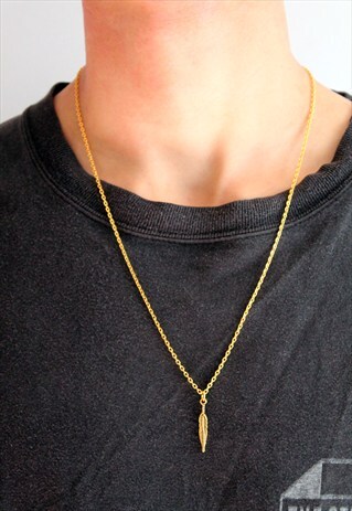 GOLD FEATHER NECKLACE