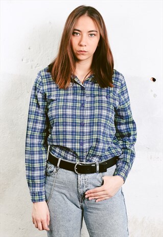 VINTAGE 90S PLAID BUTTON DOWN SHIRT