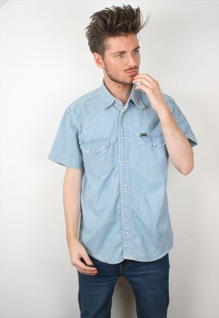 VINTAGE LIGHT BLUE DENIM WRANGLER SHIRT