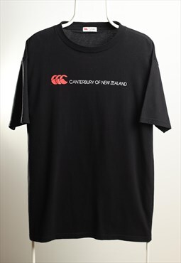 Canterbury Vintage Crewneck Script T-shirt Black Size XL
